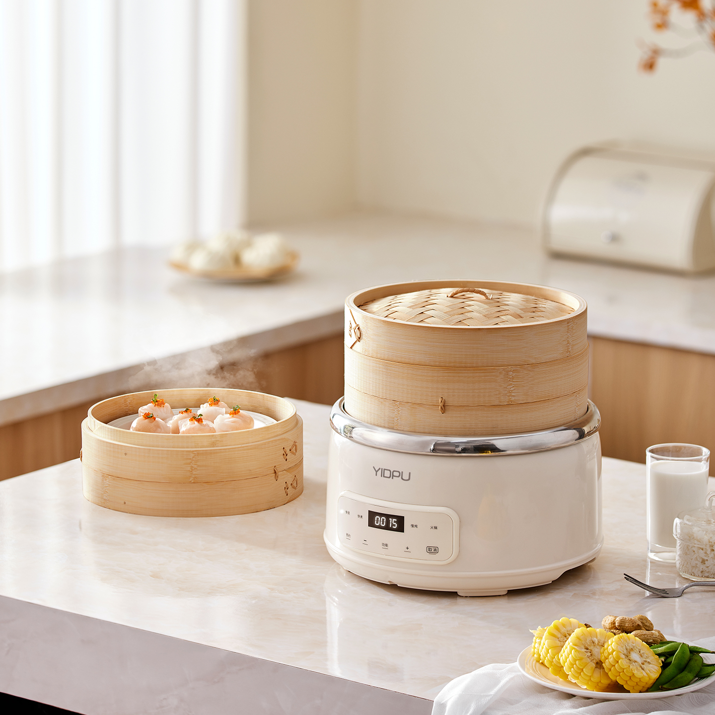 多功能竹笼电蒸锅